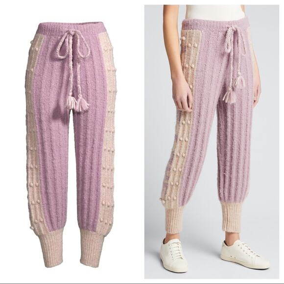 LoveShackFancy Landana Knit Joggers in Muscat Grape Size S NWT - Picture 5 of 14